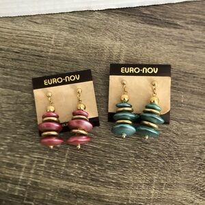 Vtg Pink and Blue Earrings Sets